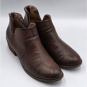 BOC Born Lucy Women's Brown Ankle Western Faux Leather Bootie Boots Size 8.5M